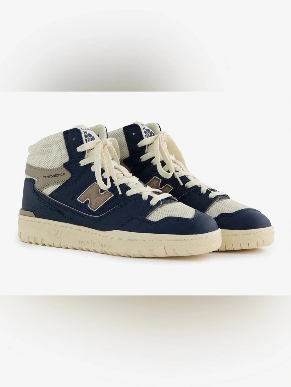 ALD New Balance 650R Navy Blue and Cream High-Top Sneakers